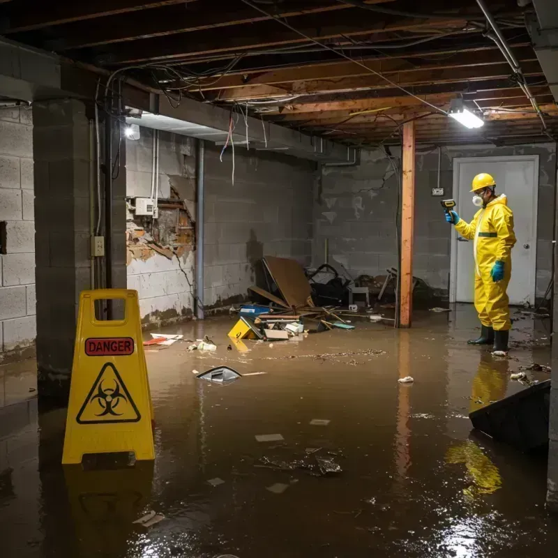 Flooded Basement Electrical Hazard in Cassville, MO Property