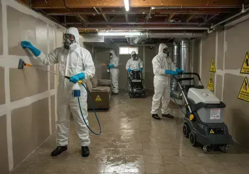 Basement Moisture Removal and Structural Drying process in Cassville, MO